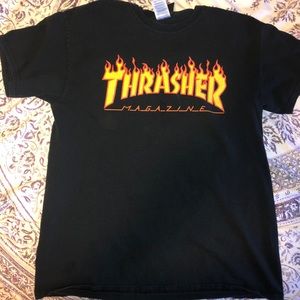 Black thrasher fire logo
